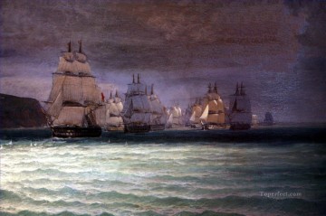 Batalla naval Combat du Romulus 3 Pinturas al óleo